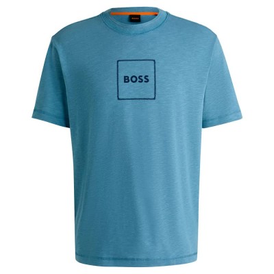 тениска,мъжки,тениски,boss,linenlogo,10270604,t,shirt,open,blue,(blue)