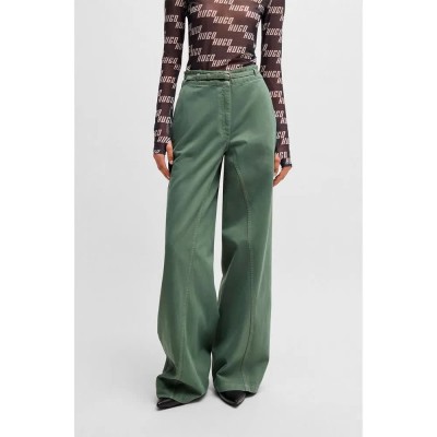 панталони,дамски,панталони,hugo,hansana,1,10267214,01,regular,fit,pants,open,green,(green)