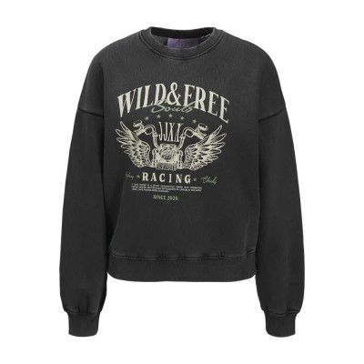 блуза,дамски,блузи,jack,&,jones,britta,relax,jjxx,sweatshirt,black,wild,and,free,(black,grey)