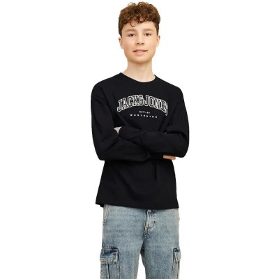 тениска,детски,тениски,jack,&,jones,caleb,varsity,long,sleeve,t,shirt,black,loose,(black)
