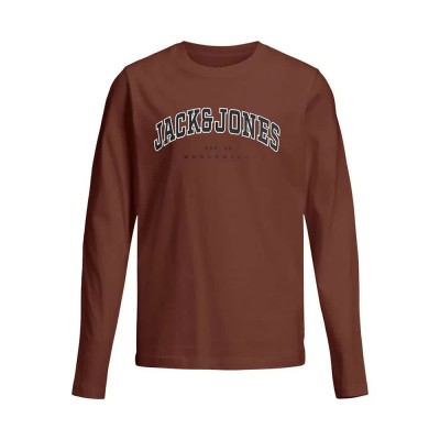 тениска,детски,тениски,jack,&,jones,caleb,varsity,long,sleeve,t,shirt,burnt,henna,(brown)