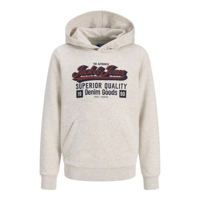 суичър,детски,блузи,jack,&,jones,logo,2,col,hoodie,white,melange,(beige)