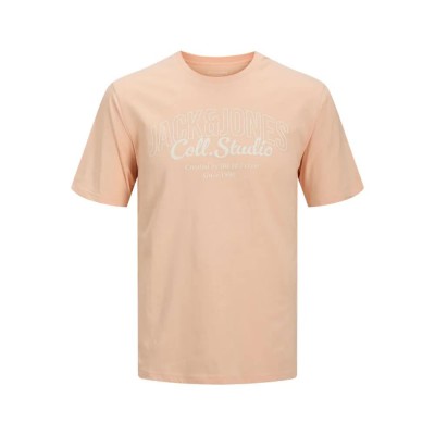 тениска,мъжки,тениски,jack,&,jones,makoto,short,sleeve,t,shirt,peach,parfait,big,print,(orange)