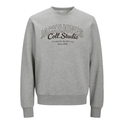 блуза,мъжки,пуловери,jack,&,jones,makoto,sweatshirt,light,grey,melange,big,print