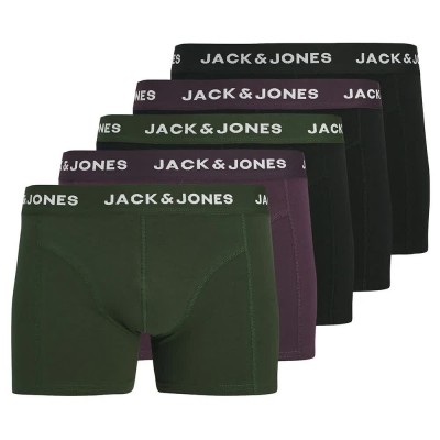 боксерки,мъжко,бельо,jack,&,jones,solid,boxers,5,units,plum,perfect,black,(multicolor)