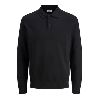 мъжки,блузи,с,яка,jj,rebel,callum,knit,long,sleeve,polo,black