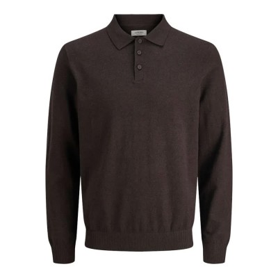 мъжки,блузи,с,яка,jj,rebel,callum,knit,long,sleeve,polo,chocolate,torte,(brown)