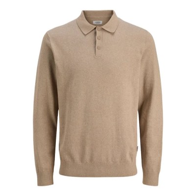 мъжки,блузи,с,яка,jj,rebel,callum,knit,long,sleeve,polo,crockery,melange,(beige)