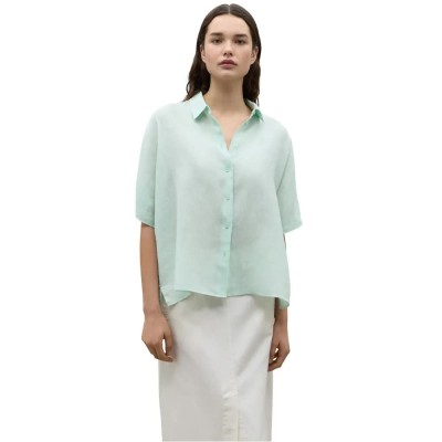 риза,с,къс,ръкав,дамски,блузи,дамски,ризи,ecoalf,melania,short,sleeve,shirt,mint,(green)