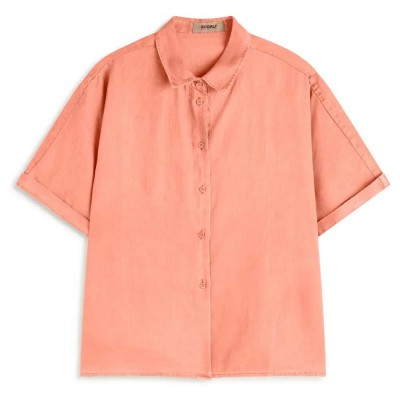риза,с,къс,ръкав,дамски,блузи,дамски,ризи,ecoalf,melania,short,sleeve,shirt,papaya,(orange)