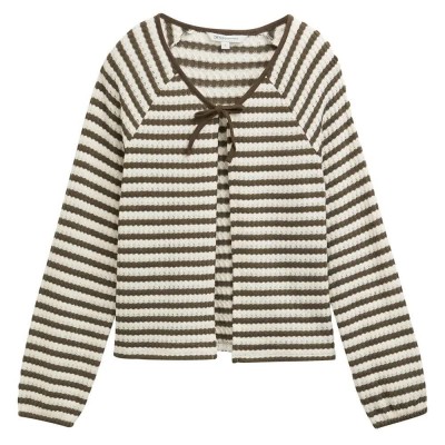 жилетка,дамски,пуловери,дамски,плетени,дрехи,tom,tailor,1047097,cardigan,white,(olive,white,stripe)