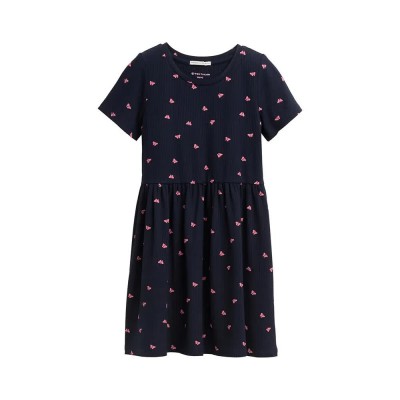 рокля,дамски,поли,и,рокли,tom,tailor,1046000,short,sleeve,dress,blue,(dark,blue,pink,butterfly)