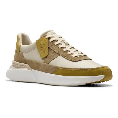 обувки,мъжки,маратонки,clarks,shoes,craft,pace,trainers,oakwood,combination,(beige)