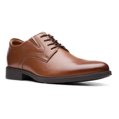 обувки,мъжки,обувки,clarks,shoes,whiddon,plain,shoes,brown,(dark,tan,leather)
