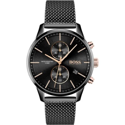 часовник,часовници,boss,1513811,42,mm,watch,black,black,mineral,(silver)