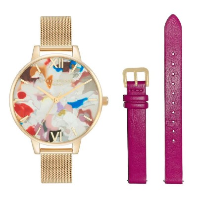 часовник,часовници,olivia,burton,obgset153,34,mm,woman,watch,pink,(gold,multicolor,mineral)