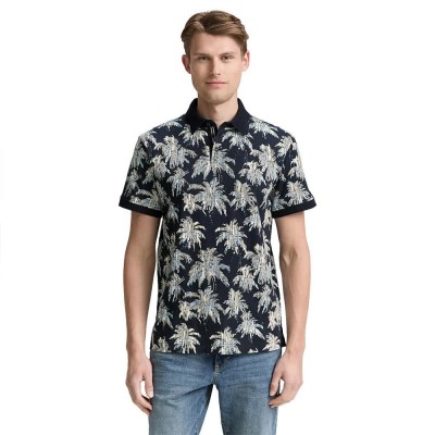 блуза,с,яка,мъжки,блузи,с,яка,tom,tailor,allover,printed,short,sleeve,polo,blue,(navy,blue,stripe,palm,design)