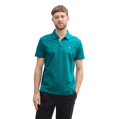 мъжки,блузи,с,яка,tom,tailor,basic,contrast,short,sleeve,polo,dark,bottle,green,(blue)