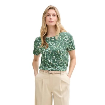 тениска,мъжки,тениски,дамски,тениски,tom,tailor,basic,crew,neck,short,sleeve,t,shirt,green,(multicolor,green,dot,structure)