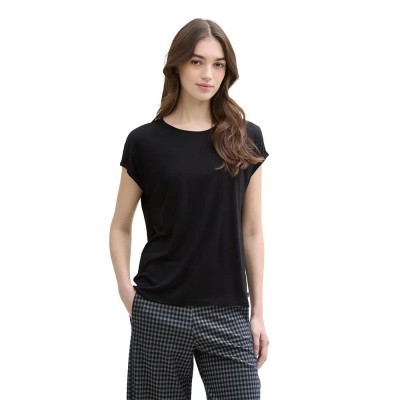 тениска,мъжки,тениски,дамски,тениски,tom,tailor,fluent,basic,short,sleeve,t,shirt,black,(black)