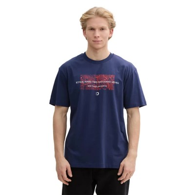 тениска,мъжки,тениски,tom,tailor,relaxed,printed,short,sleeve,t,shirt,dark,blueberry,(blue)