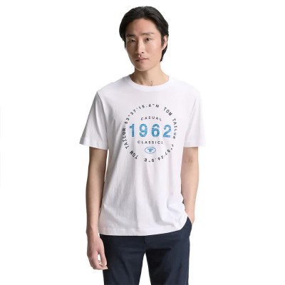 тениска,мъжки,тениски,tom,tailor,1046793,print,short,sleeve,t,shirt,white