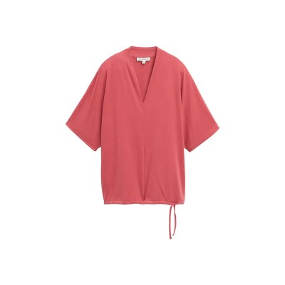 тениска,дамски,тениски,tom,tailor,cupro,v,neck,short,sleeve,t,shirt,berry,red,(red)