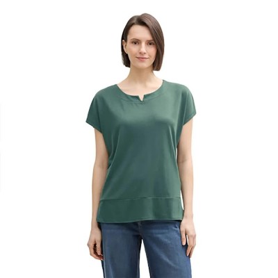 тениска,дамски,тениски,tom,tailor,fabric,mix,short,sleeve,t,shirt,explorer,green,(green)