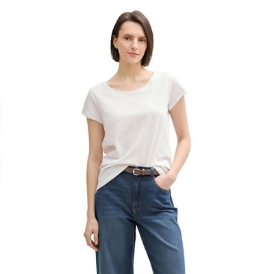 тениска,дамски,тениски,tom,tailor,slub,crew,neck,short,sleeve,t,shirt,whisper,white,(white)