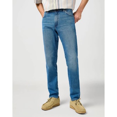 дънки,мъжки,панталони,wrangler,river,5,pocket,regular,tapered,fit,jeans,blue