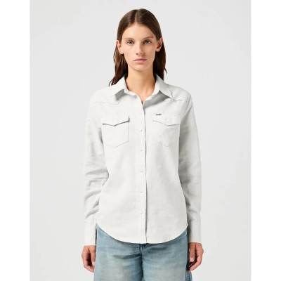 риза,с,дълъг,ръкав,дамски,блузи,дамски,ризи,wrangler,western,slim,fit,long,sleeve,shirt,white,(vintage,white)