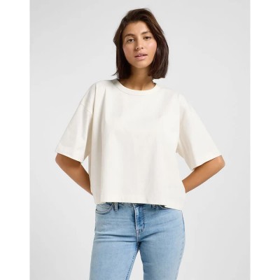 тениска,дамски,тениски,lee,boxy,cropped,short,sleeve,t,shirt,beige,(ecru)