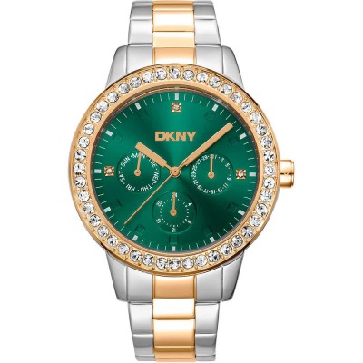 часовник,часовници,dkny,parsons,multi,glitz,40,mm,watch,silver,grey,yellow,gold,bottle,green,mineral,(golden)