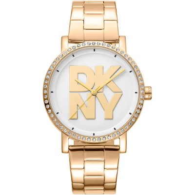 часовник,часовници,dkny,soho,logo,36,mm,watch,yellow,gold,silver,grey,yellow,gold,mineral,(golden)