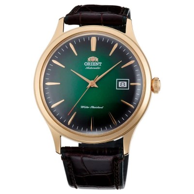 часовник,часовници,orient,watches,classic,bambino,v4,42,mm,watch,brown,green,mineral,(golden)