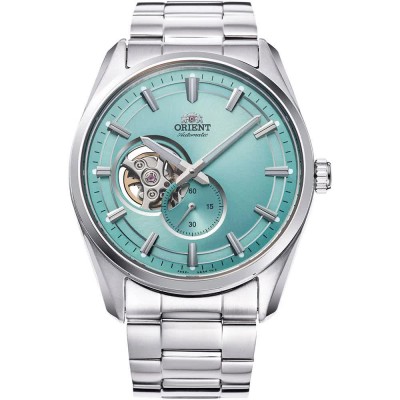 часовник,часовници,orient,watches,contemporary,small,seconds,semi,skeleton,42,mm,watch,silver,grey,turquoise,sapphire,(silver)