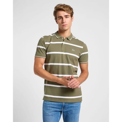 блуза,с,яка,мъжки,блузи,с,яка,lee,pique,short,sleeve,polo,mercantile,green,stripe,(green)