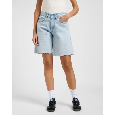 къси,панталони,дамски,панталони,lee,rider,loose,fit,denim,shorts,hint,of,rain,(blue)