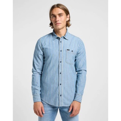 риза,с,дълъг,ръкав,мъжки,ризи,lee,sure,long,sleeve,shirt,indigo,dobby,(blue)