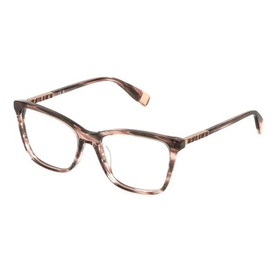очила,furla,vfu874,square,woman,glasses,striped,brown,pink,(brown)