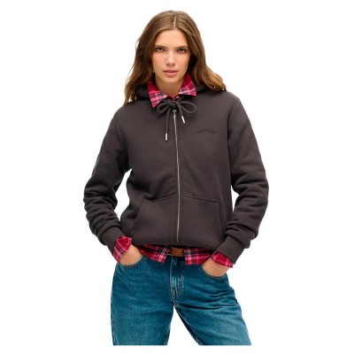 блуза,дамски,блузи,superdry,borg,lined,full,zip,sweatshirt,bison,black,(black)