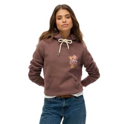 суичър,дамски,блузи,superdry,summer,garden,hoodie,brown,(french,roast,brown)