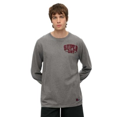 тениска,мъжки,тениски,дамски,тениски,superdry,vintage,athletic,chest,long,sleeve,t,shirt,grey,(mid,grey,marl)