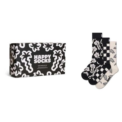 чорапи,мъжки,чорапи,happy,socks,black,and,white,gift,set,crew,socks,3,pairs,white,black,(black)