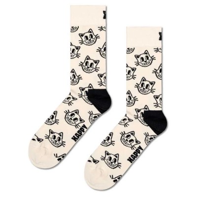 чорапи,мъжки,чорапи,happy,socks,cat,crew,socks,white,(white)