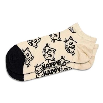 чорапи,мъжки,чорапи,happy,socks,cat,short,socks,beige,(white)