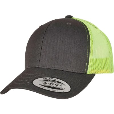 шапка,всички,шапки,flexfit,retro,2,tone,trucker,cap,black,(charcoal,neon,green)