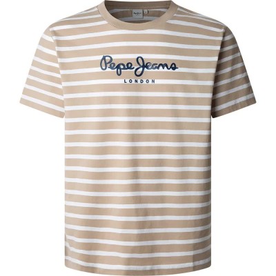 тениска,мъжки,тениски,pepe,jeans,striped,eggo,short,sleeve,t,shirt,light,beige,(beige)