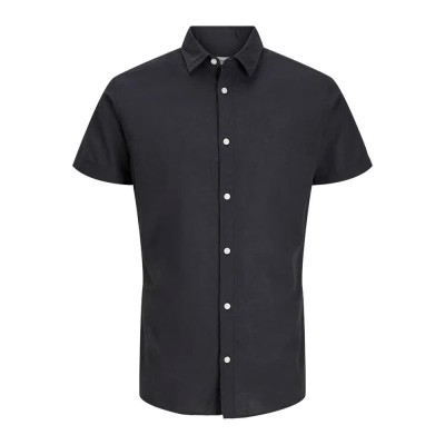 риза,с,къс,ръкав,мъжки,ризи,jack,&,jones,breeze,linen,blend,short,sleeve,shirt,black