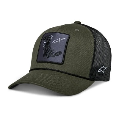 шапка,всички,шапки,alpinestars,booted,trucker,cap,military,black,(green)